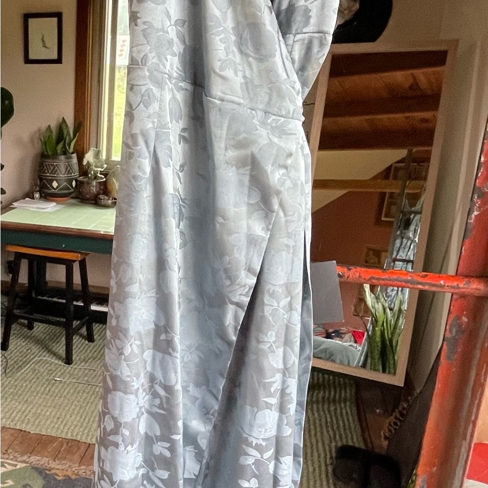 Silk blue wrap dress Lulus - Picture 2 of 4